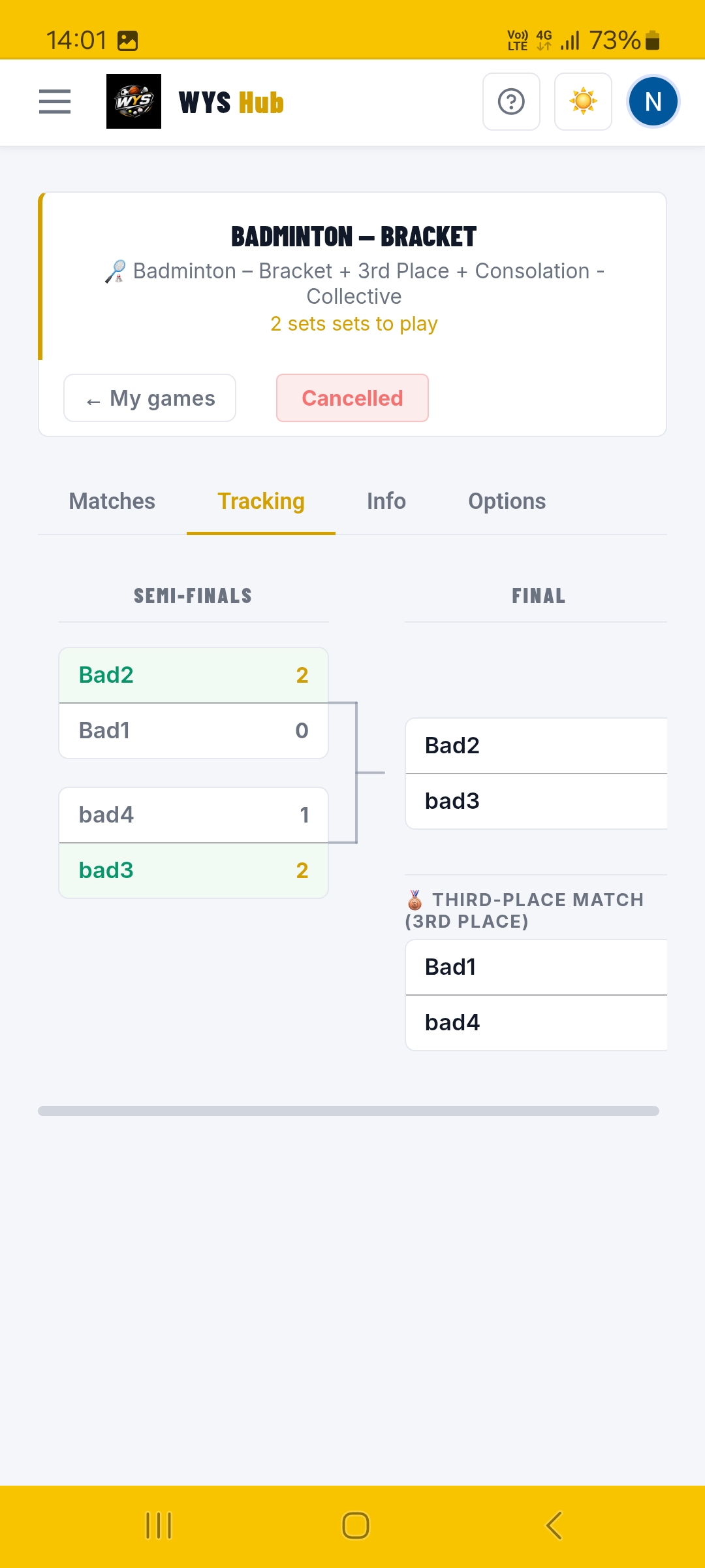 Bracket & results